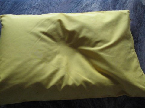 Pudebetræk 42 x 42 cm i kraftigt bomuld m/lynlås, gul