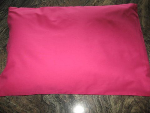 Pudebetræk 42 x 42 cm i kraftigt bomuld m/lynlås, pink